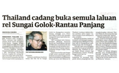 Thailand cadang buka semula laluan rel Sungai Golok-Rantau Panjang